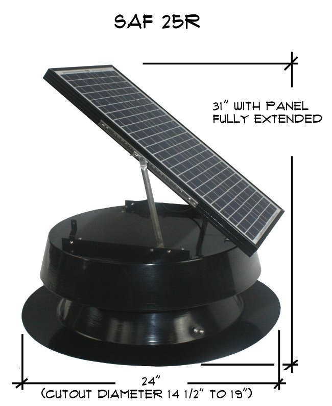 25 watt solar attic fan