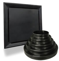 American Louver Stratus 2x2 Plaque T-Bar Diffuser With Universal Reducer - Black