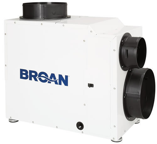 Broan B120DHV dehumidifier alternate port view
