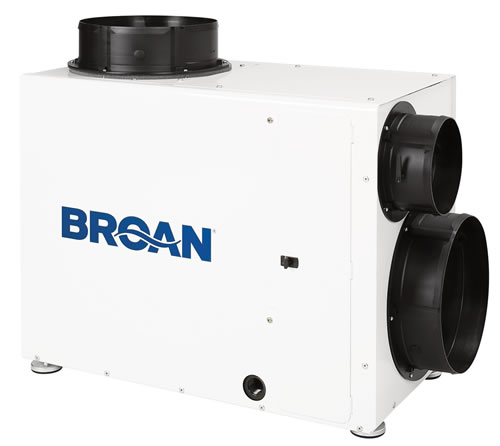 Broan B98DHV dehumidifier alternate port view