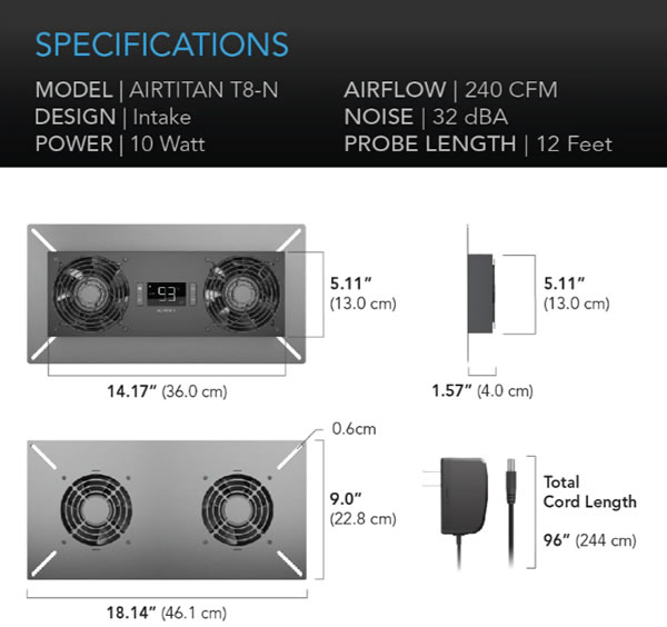 AC Infinity AIRTITAN T8-N Crawl Space Vent