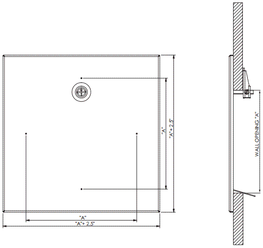 HVACQuick Access Panels Inc FAP Frameless Drywall Access Panels