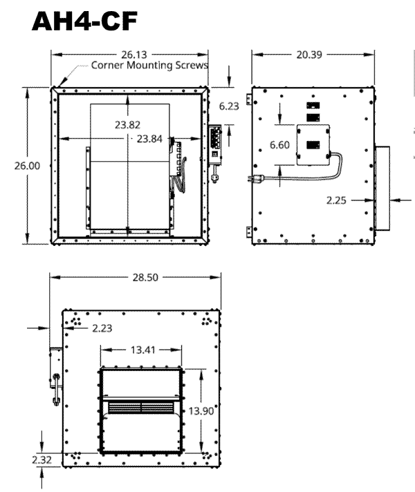 airscape ah4-cf dimensions