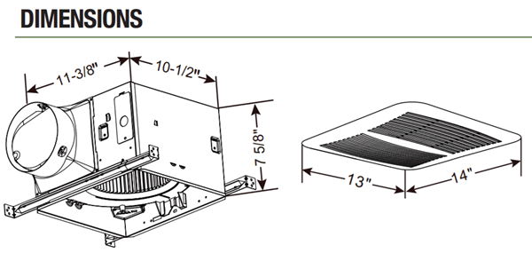 canarm cep fan dimensions