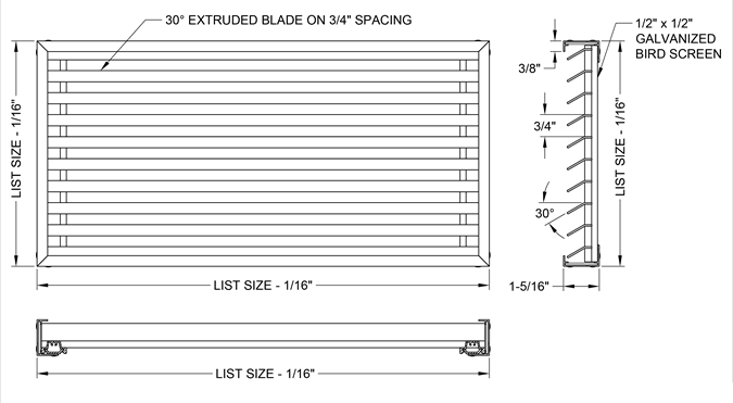 Dayus DALTL-30-CF louver specifications