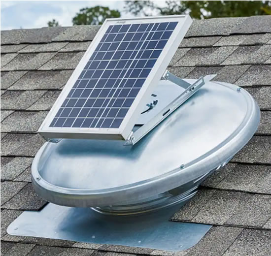 ERVSOLAR attic ventilator installed