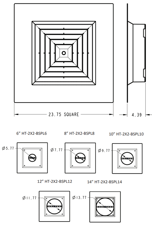 havaco bspl 2x2 grille specs