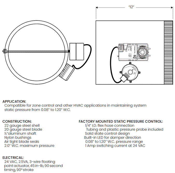 iO HVAC Controls EB Damper Specs