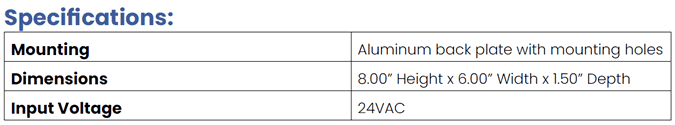 iO HVAC Controls Lead Lag Controller Specs