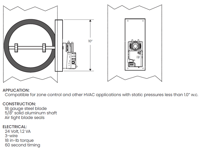 iO HVAC Controls RD Damper Specs