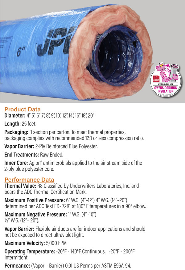 JPL amblue duct specifications