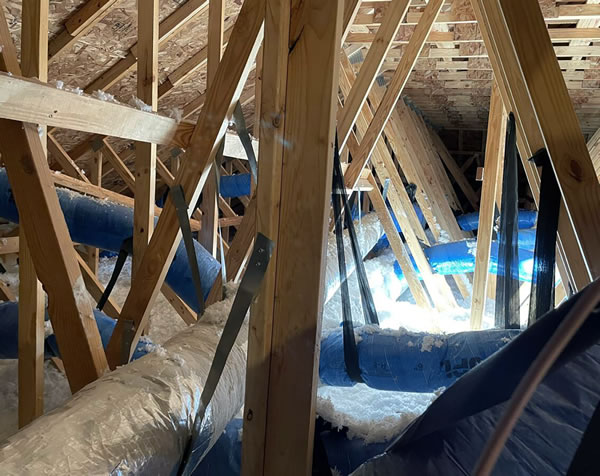 JPL amblue duct in the attic