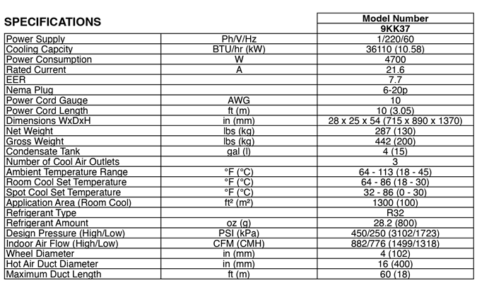KoldWave 6KK37 Specifications
