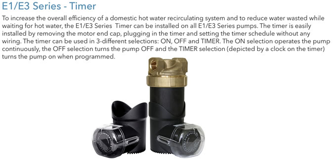 laing E1 and E3 optional timer