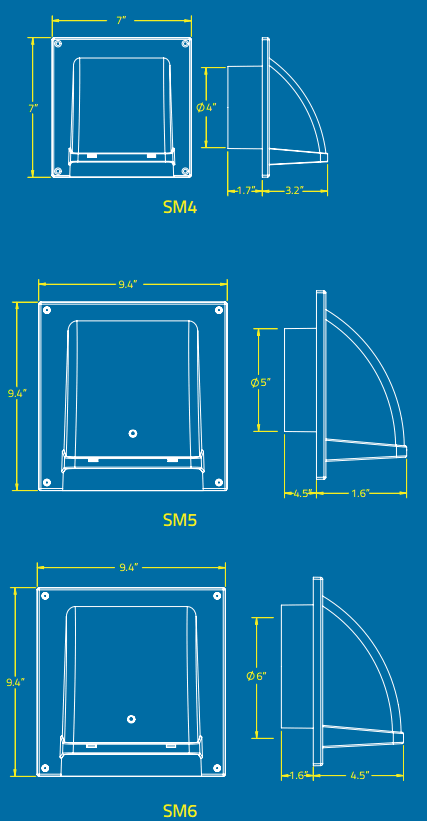 Primex SM Wall Vent Specifications