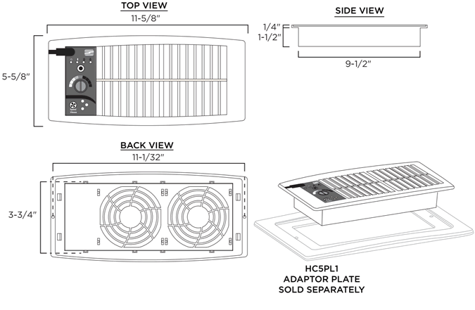 Suncourt Flush Fit 13.75-in x 7.75-in White ABS Resin Louvered Register Booster | HC500-WPL