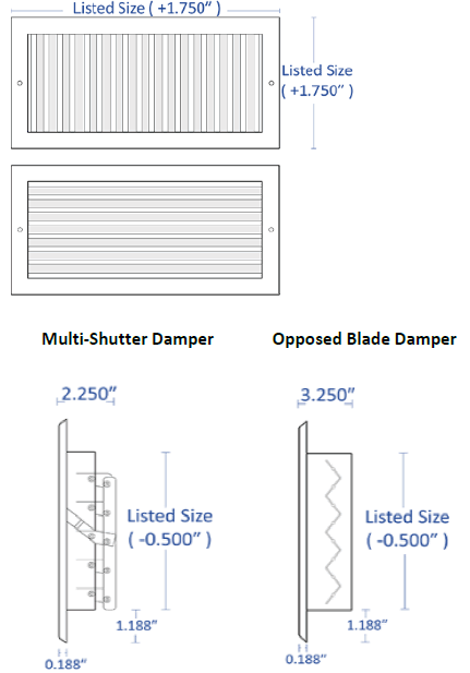 truaire 210 single deflection grilles