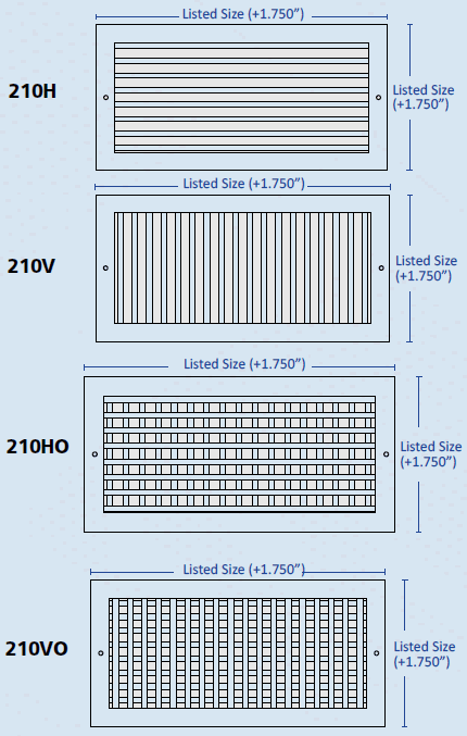 truaire 210 single deflection grilles