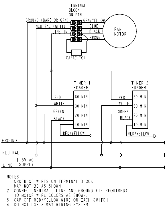 Exhaust Fan Wiring Diagram With Capacitor from www.hvacquick.com