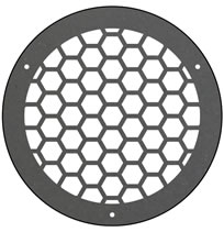 AirScape DesignShape Custom Flat Grilles - Round With Honeycomb Pattern