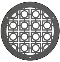 AirScape DesignShape Custom Flat Grilles - Round With Circle in Square Pattern
