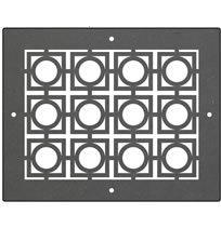 AirScape DesignShape Custom Flat Grilles - Rectangular With Circle in Square Pattern