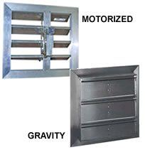 Canarm Motorized and Gravity Dampers for AX and P Series Fans